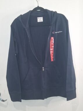 Champion Navy Full-Zip Hooded Sweatshirt